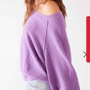 Free People Movement Found My Friend Purple Textured Sweater Size Large NWT